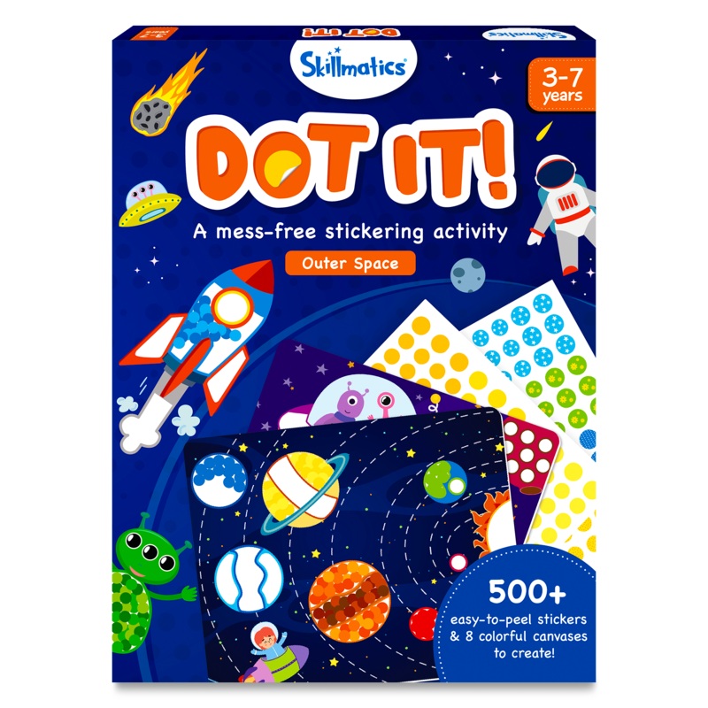 Skillmatics Art Activity Dot It – No Mess Sticker Art, 8 Space Themed Pictures, Gifts for Ages 3 to 7