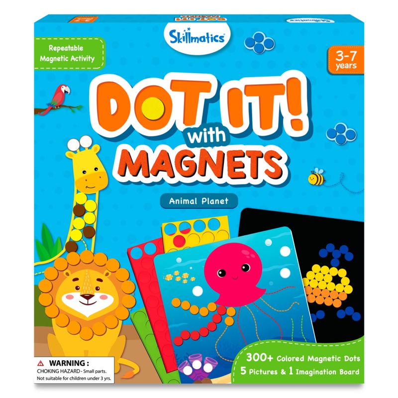 Skillmatics Art Activity Dot It with Magnets – Animals, No Mess Repeatable Art for Kids, Craft Kits, DIY Activity, Gifts for Ages 4 to 7