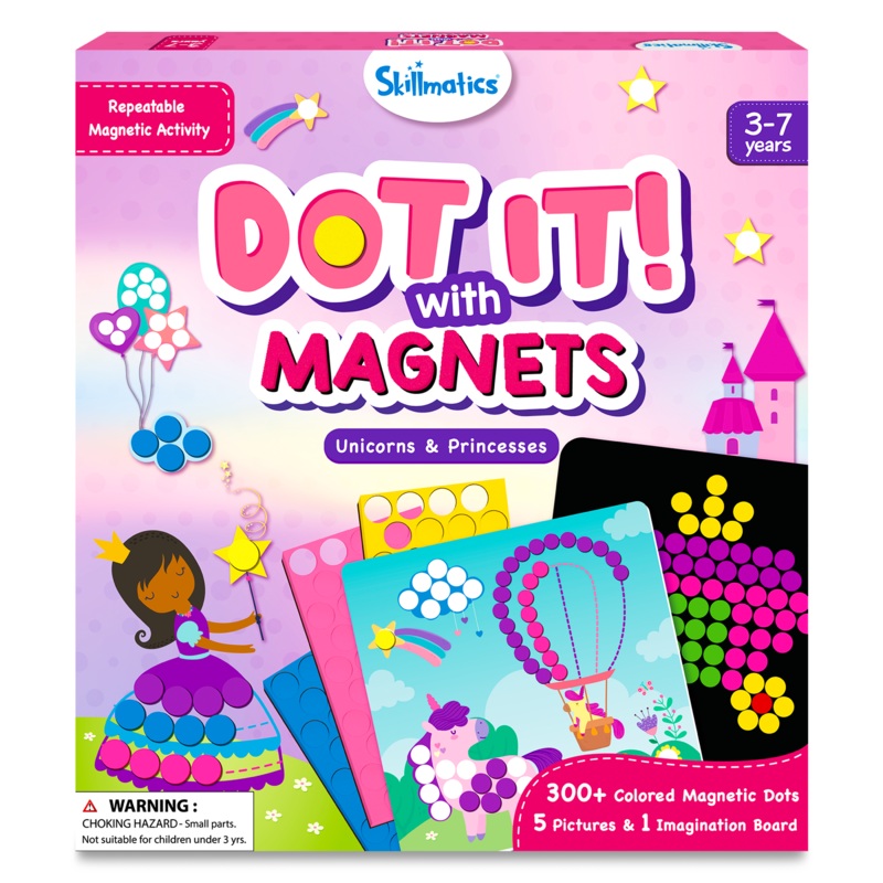 Skillmatics Art Activity Dot It with Magnets – Unicorns & Princesses, No Mess Repeatable Art for Kids, Craft Kits, DIY Activity, Gifts for Ages 4 to 7