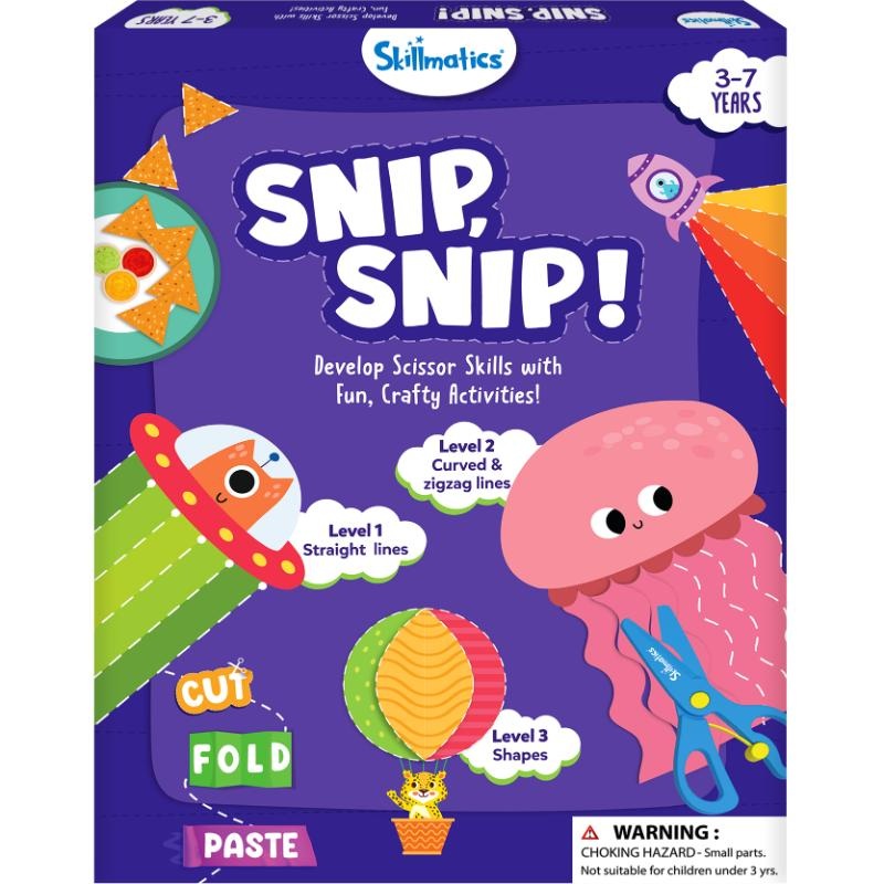Skillmatics Art & Craft Activity Kit – Snip, Snip, Practice Scissor Skills with Activity Book, Craft Kits, 25 DIY Activities, Gifts for Ages 3 to 7