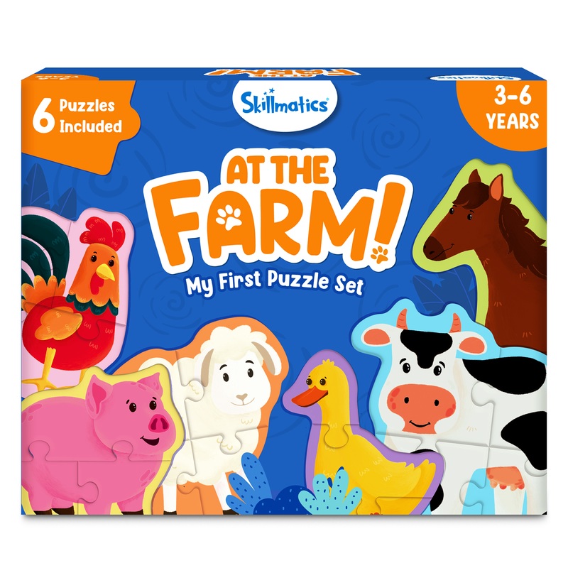 Skillmatics My First Puzzle Set – 21 Piece Farm Animal Jigsaw Puzzles, Educational Toddler Toy, Gifts For Kids Ages 3 To 6