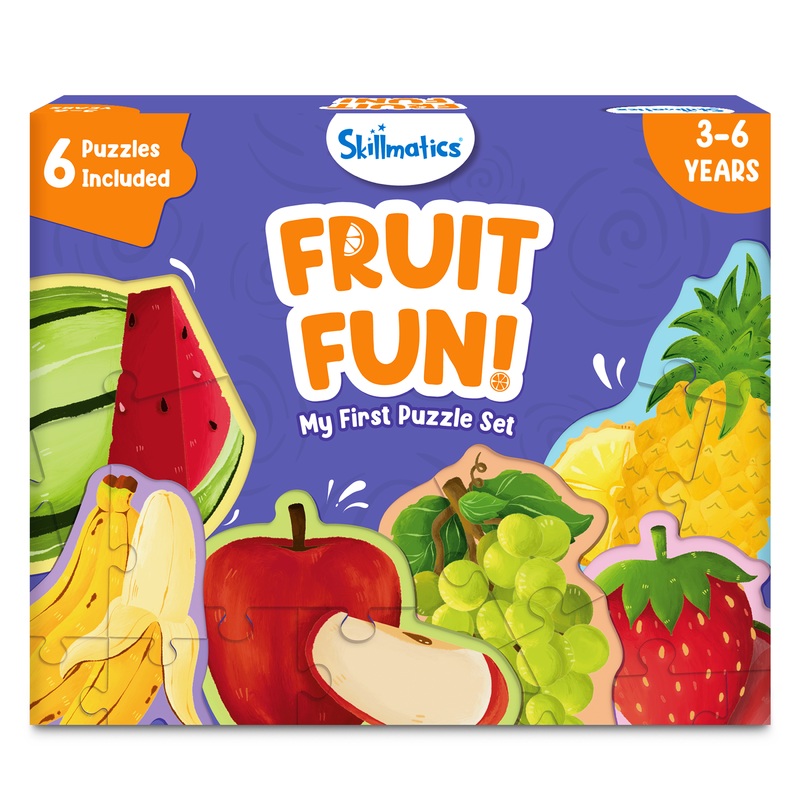 Skillmatics My First Puzzle Set – 21 Piece Fruit Jigsaw Puzzles, Educational Toddler Toy, Gifts For Kids Ages 3 To 6