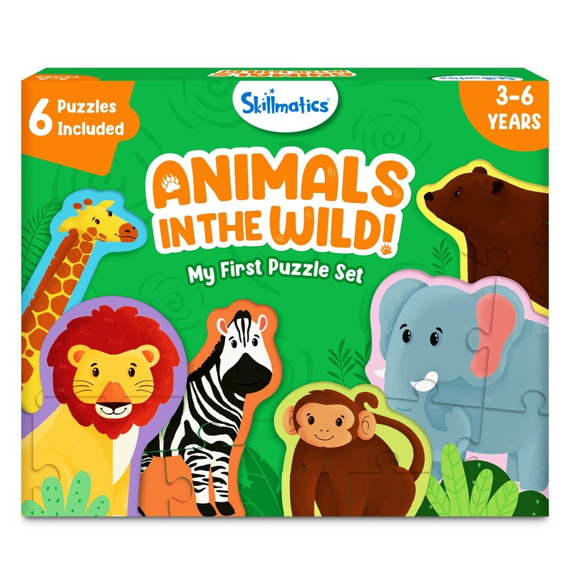 Skillmatics My First Puzzle Set – 21 Piece Wild Animal Jigsaw Puzzles, Educational Toddler Toy, Gifts For Kids Ages 3 To 6