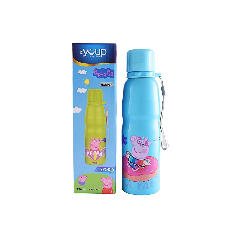 Youp Stainless Steel Blue Color Peppa Pig Kids Water Bottle HARPER  – 750 Ml