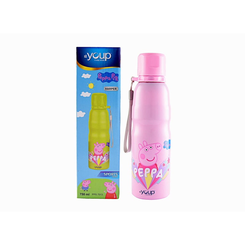 Youp Stainless Steel Pink Color Peppa Pig Kids Water Bottle HARPER  – 750 Ml
