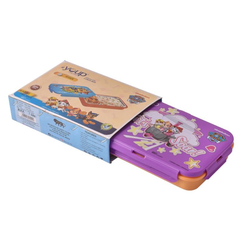 Youp Stainless Steel Purple And Yellow Color Paw Patrol Kids Lunch Box Ryder – 450 Ml