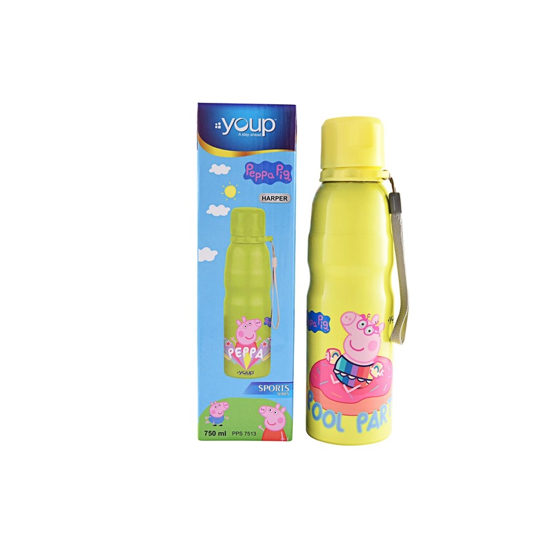 Youp Stainless Steel Yellow Color Peppa Pig Kids Water Bottle HARPER – 750 Ml