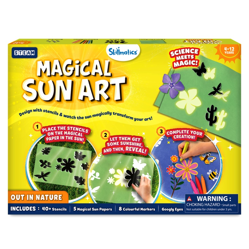 Skillmatics Sun Paper Art Kit – Nature, DIY Craft Kits & Supplies, STEM Toys, Mess-Free Creative Fun for Kids, Colouring, Painting, Gifts for Girls & Boys Ages 4, 5, 6, 7, 8, 9, 10, 11, 12
