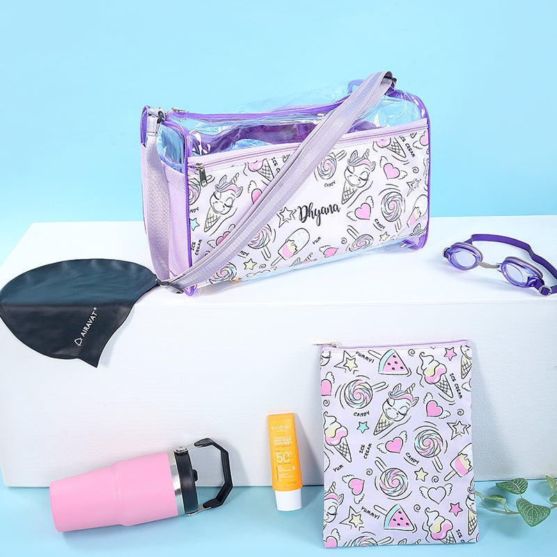 Swim Bag With Wet Pouch – Unicorn Ice Cream