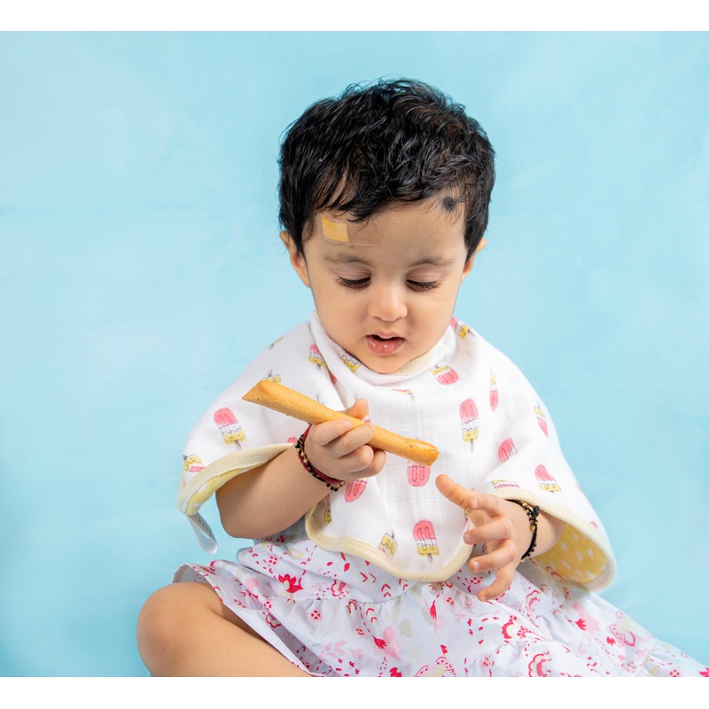 Theoni Organic Muslin 3 Layers Burpy Bib – Popsicle Fun Pink