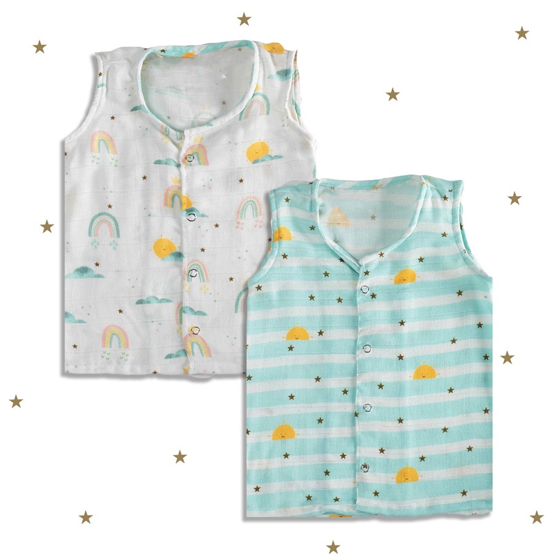 Tiny Snooze Muslin Jhablas (Set of 2)- Horizon