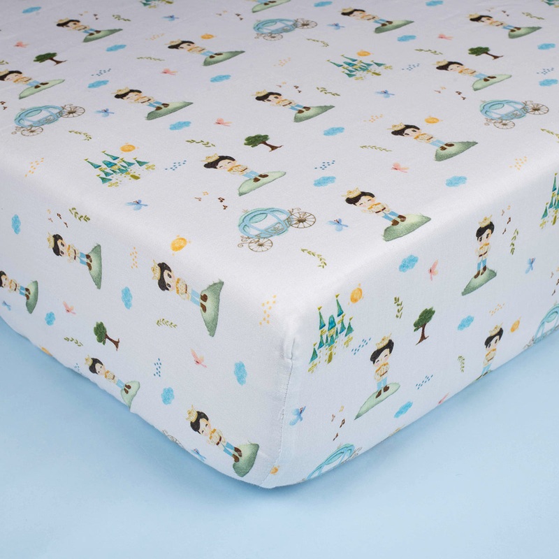 Tiny Snooze Organic Fitted Cot Sheet- Prince