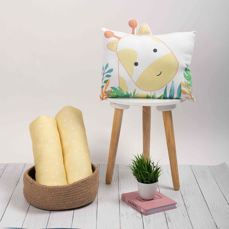 Tiny Snooze Organic Pillow & Bolsters- Giraffe