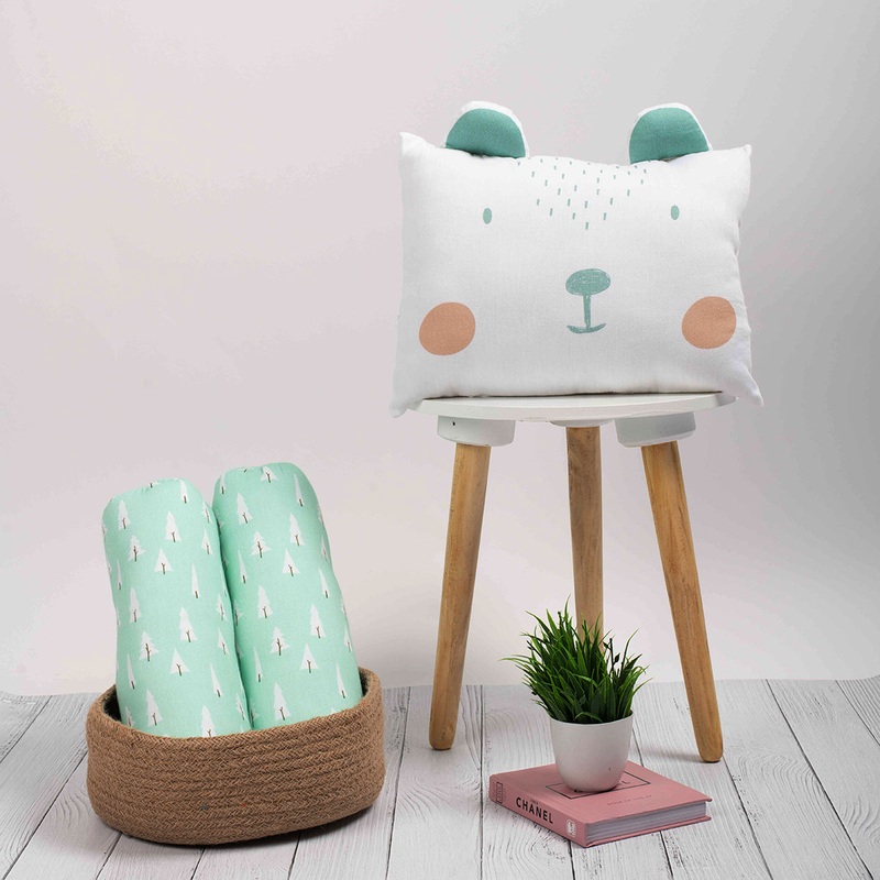 Tiny Snooze Organic Pillow & Bolsters- Polar Bear