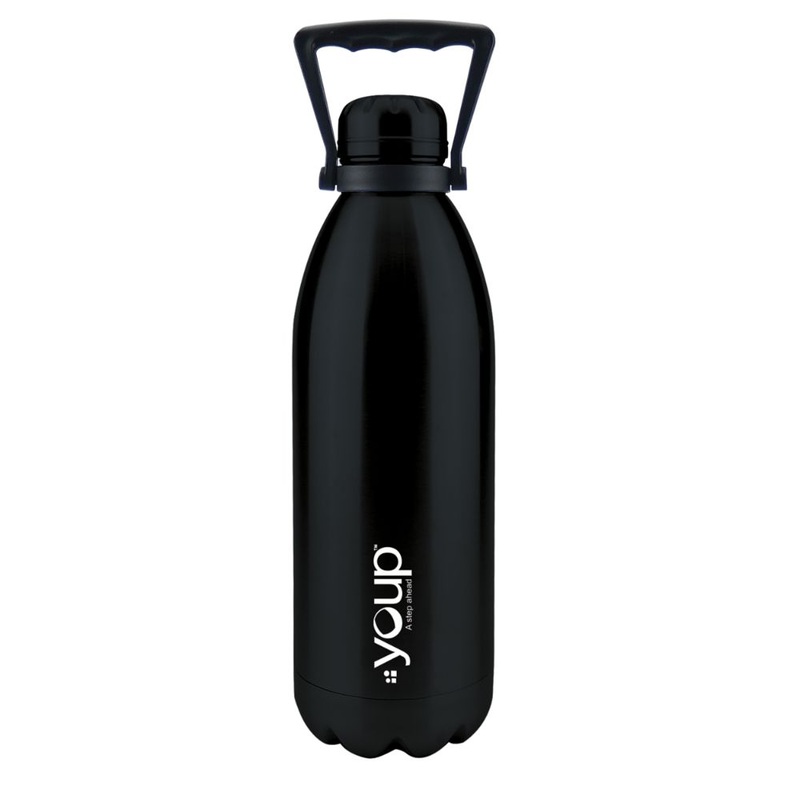 Youp Thermosteel Insulated Black Color Bottle With Top Handle Oxford – 1500 Ml