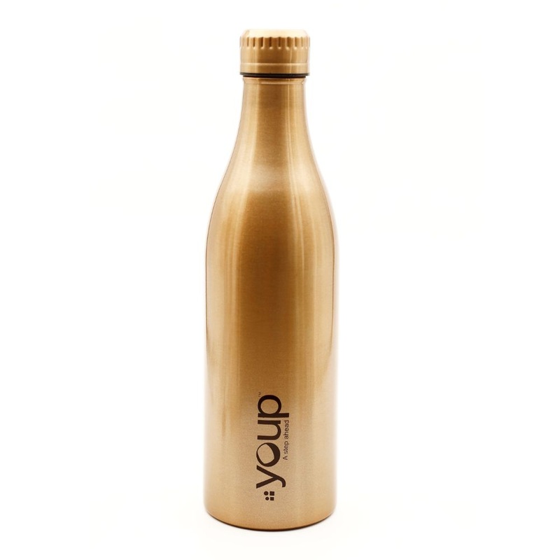 Youp Thermosteel Insulated Gold Color Water Bottle Splash1001 – 1 L