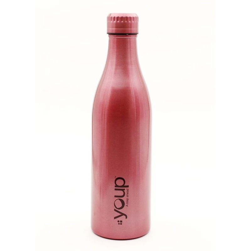 Youp Thermosteel Insulated Metallic Pink Color Water Bottle Splash1001 – 1 L
