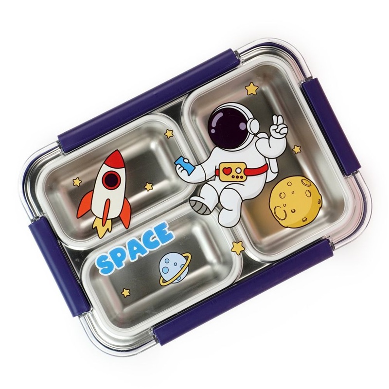 Floating Astronaut Blue Stainless Steel Kids Lunch Box