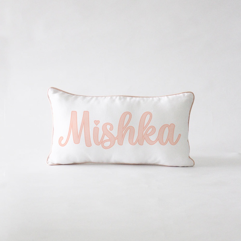 Personalised Name Cushion – Cursive – Pink