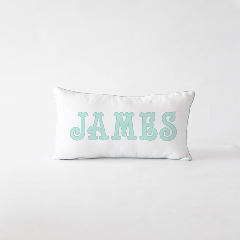 Personalised Name Cushion – Fancy – Blue