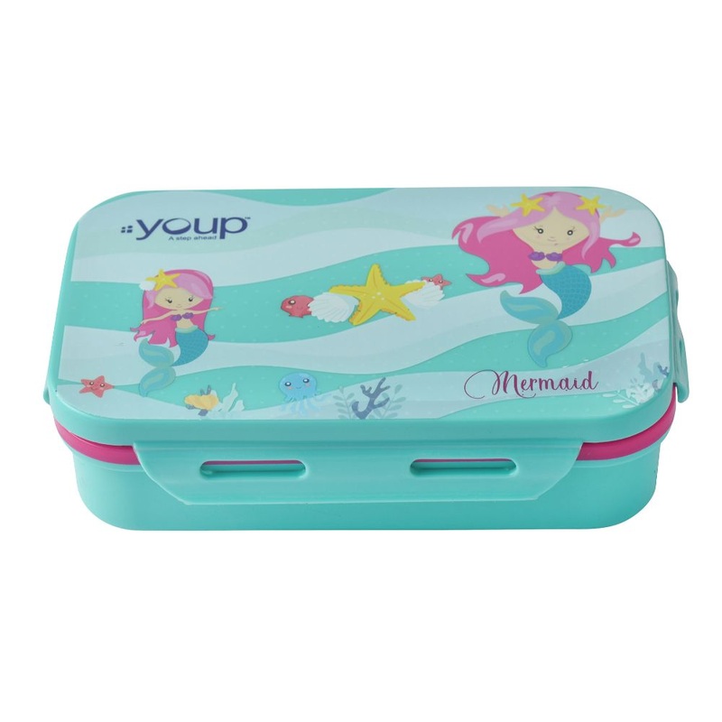 Youp Stainless Steel Aqua Blue Color Kids Lunch Box Interval – 500 Ml