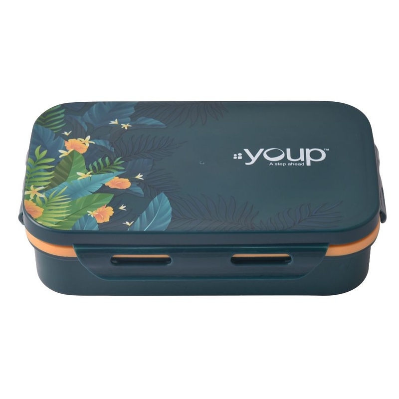 Youp Stainless Steel Dark Green Color Kids Lunch Box Yummy – 500 Ml