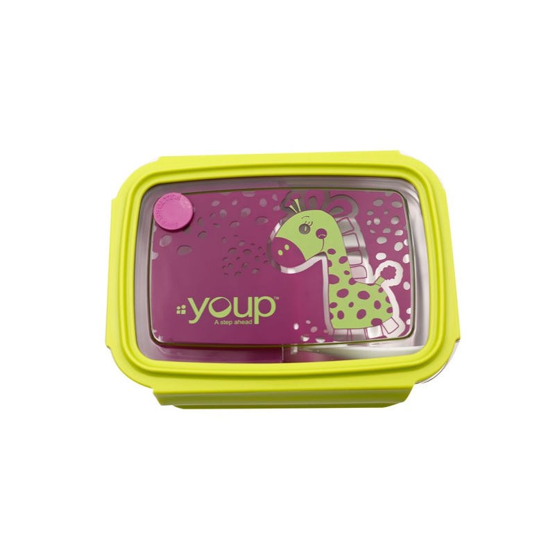 Youp Stainless Steel Green And Purple Color Kids Lunch Box Ypl8001 – 800 Ml