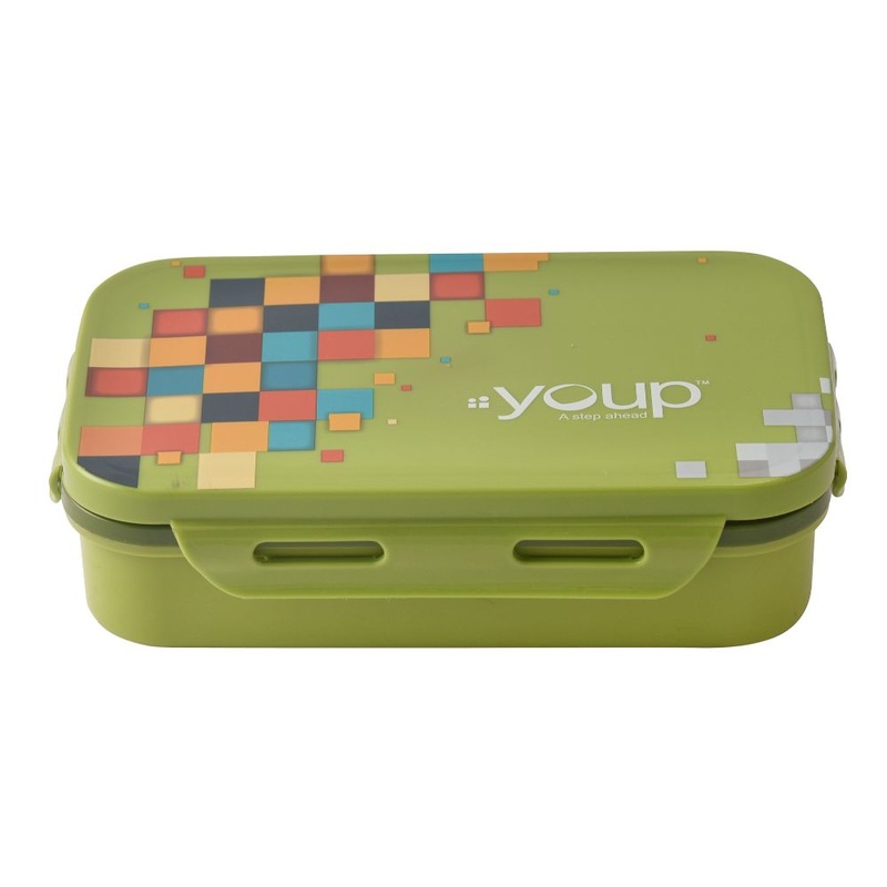 Youp Stainless Steel Mehendi Green Color Kids Lunch Box Yummy – 500 Ml