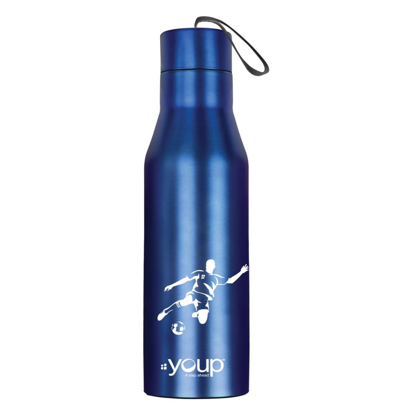 Youp Stainless Steel Metallic Blue Color Sports Series Bottle Hyper – 750 Ml