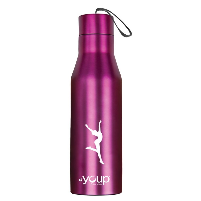 Youp Stainless Steel Metallic Pink Color Sports Series Bottle Hyper – 750 Ml