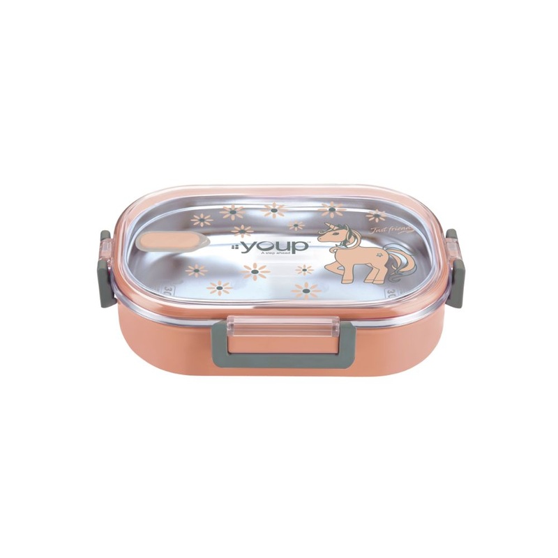 Youp Stainless Steel Pink Color Kids Lunch Box Ypl8011 – 700 Ml