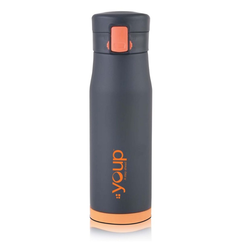 Youp Thermosteel Insulated Orange Color Water Bottle Blacky – 600 Ml