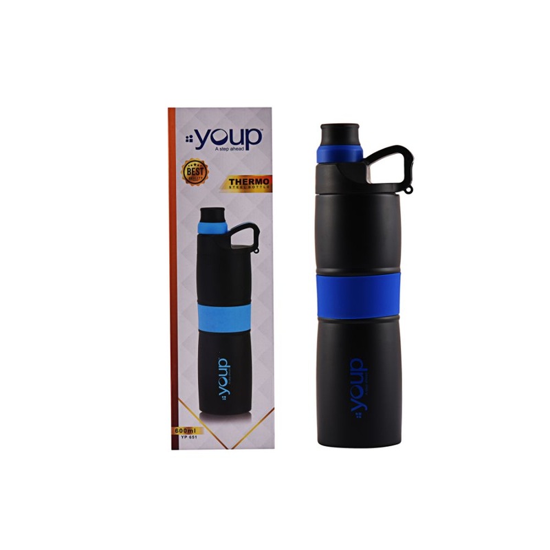 Youp Thermosteel Insulated Royal Blue Color Water Bottle Grippy – 650 Ml