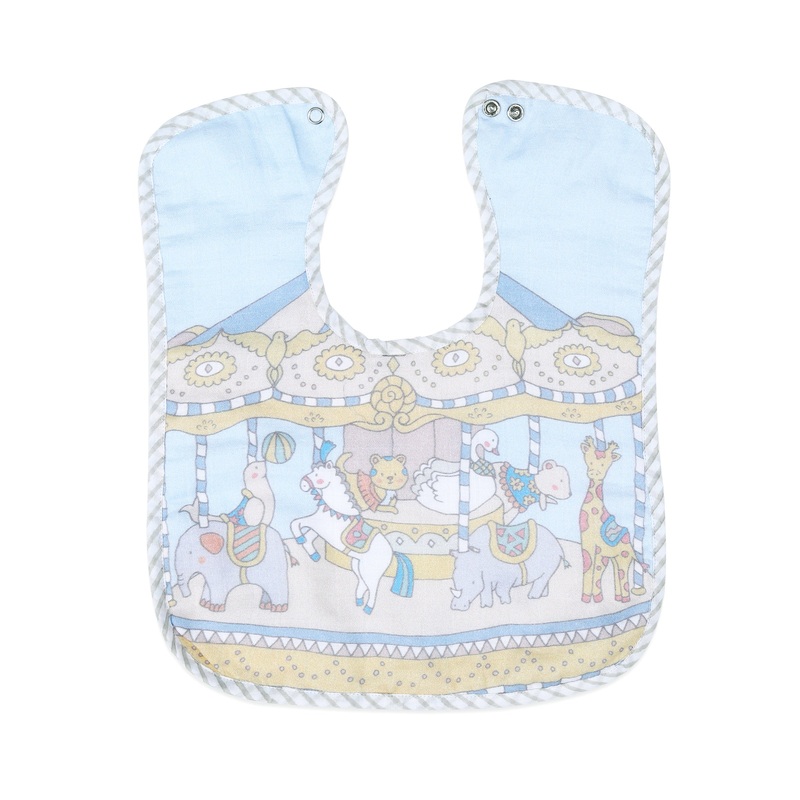 Organic Muslin Classic Bib – Carnival Blue