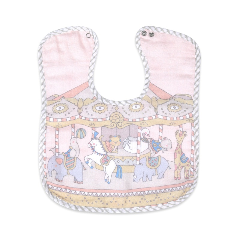 Organic Muslin Classic Bib – Carnival Pink