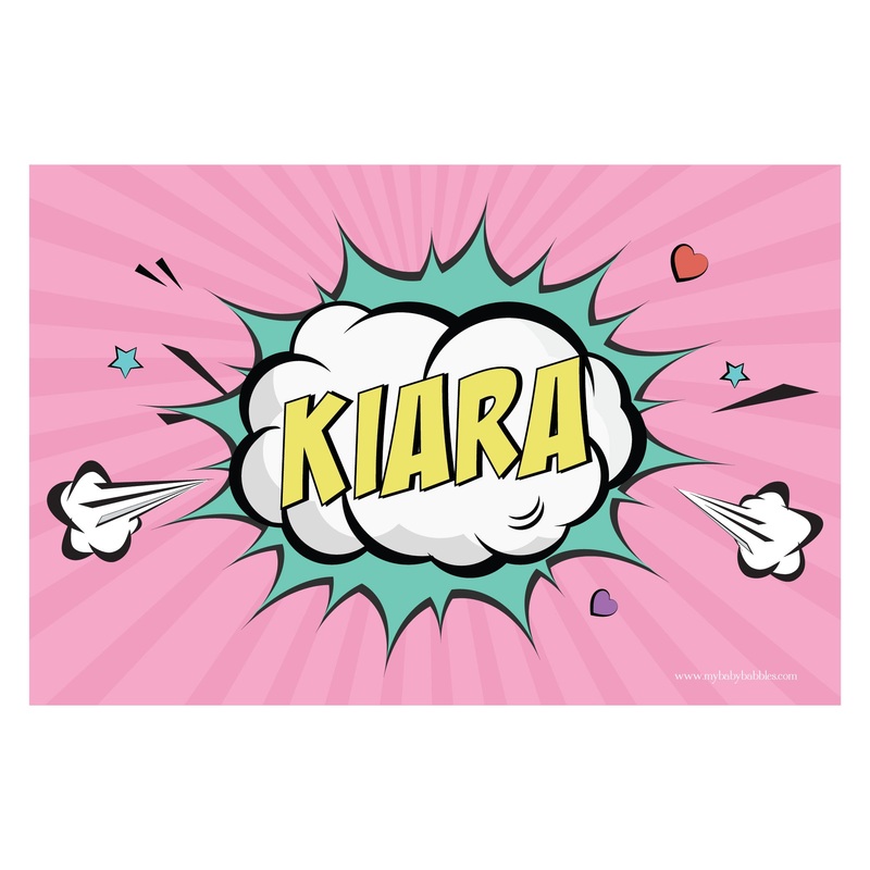 Personalised Themed Tablemat – Pop Art – Girl