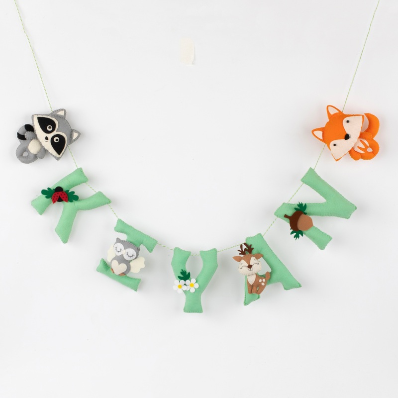 Personalised Woodland Adventures Name Bunting – Green