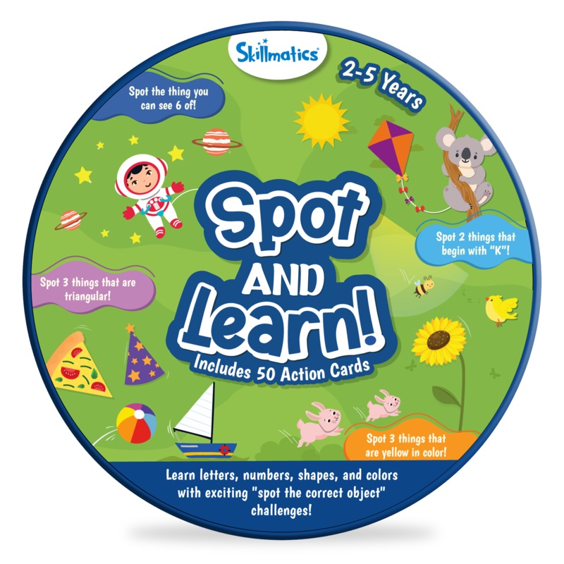 Skillmatics Flash Cards for Toddlers – Spot & Learn Letters, Numbers, Shapes & Colors, Preschool Learning, Travel Toys, Gifts For Kids Ages 2, 3, 4, 5