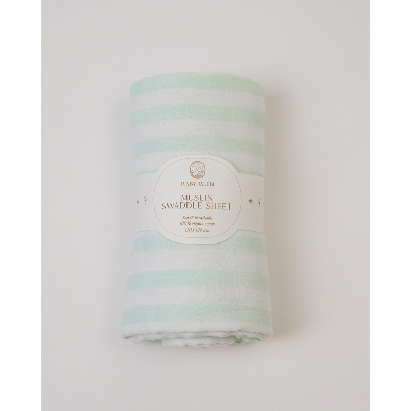 Aqua stripes Organic Muslin Swaddle