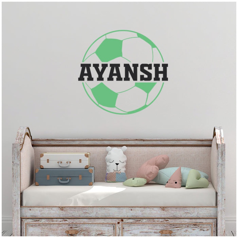 Football Wall Name Sticker(Green)