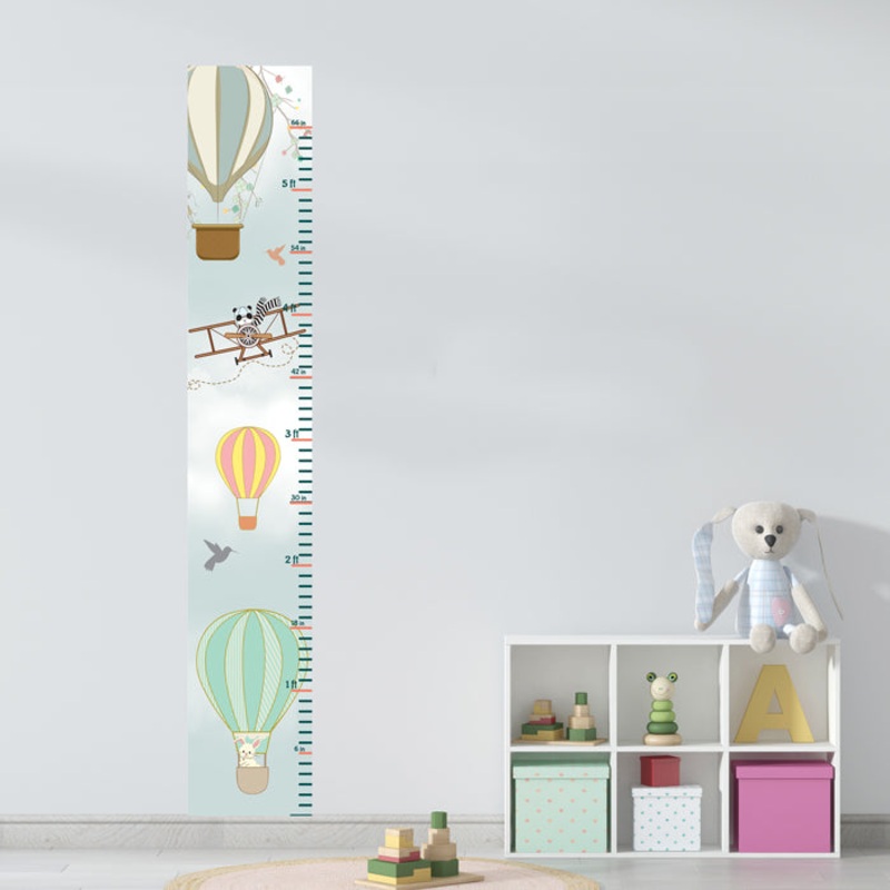 Hotair Balloon Height Chart Wall Sticker