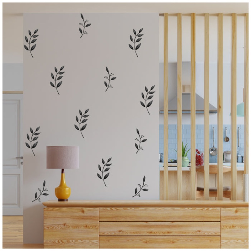 Inky Leaves Wall Sticker For Room Dcor