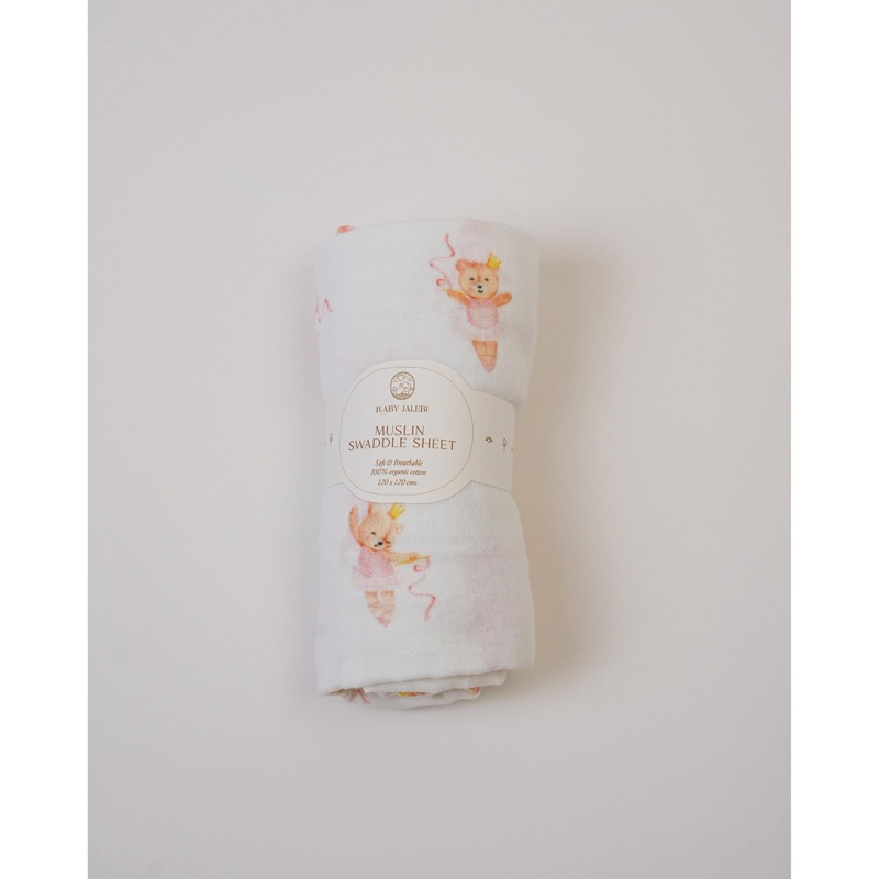 Prima Ballerina bear muslin swaddle