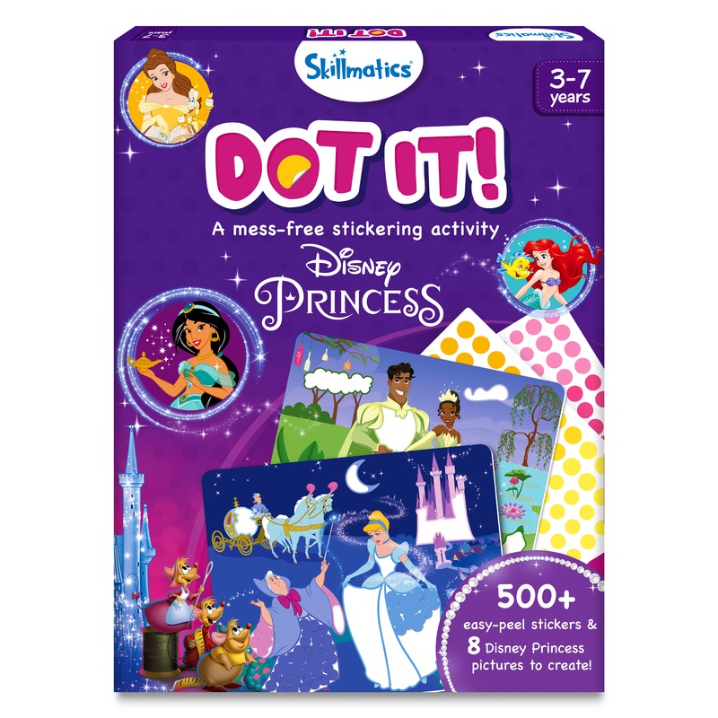Skillmatics Art Activity – Dot It Disney Princess, No Mess Sticker Art for Kids, Craft Kits, DIY Activity, Gifts for Girls & Boys Ages 3, 4, 5, 6, 7, Travel Toys for Toddlers