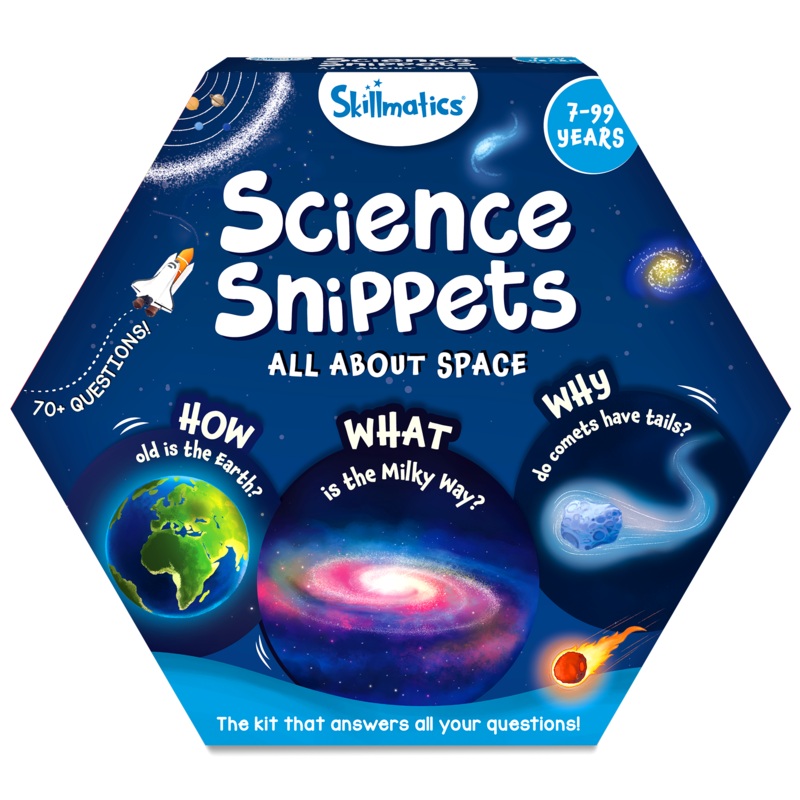Skillmatics Science Snippets Space Kit – STEM Learning Resource & Educational Toys for Boys & Girls, 70+ Double-Sided Interactive Cards, Gifts for Ages 7, 8, 9 & Up