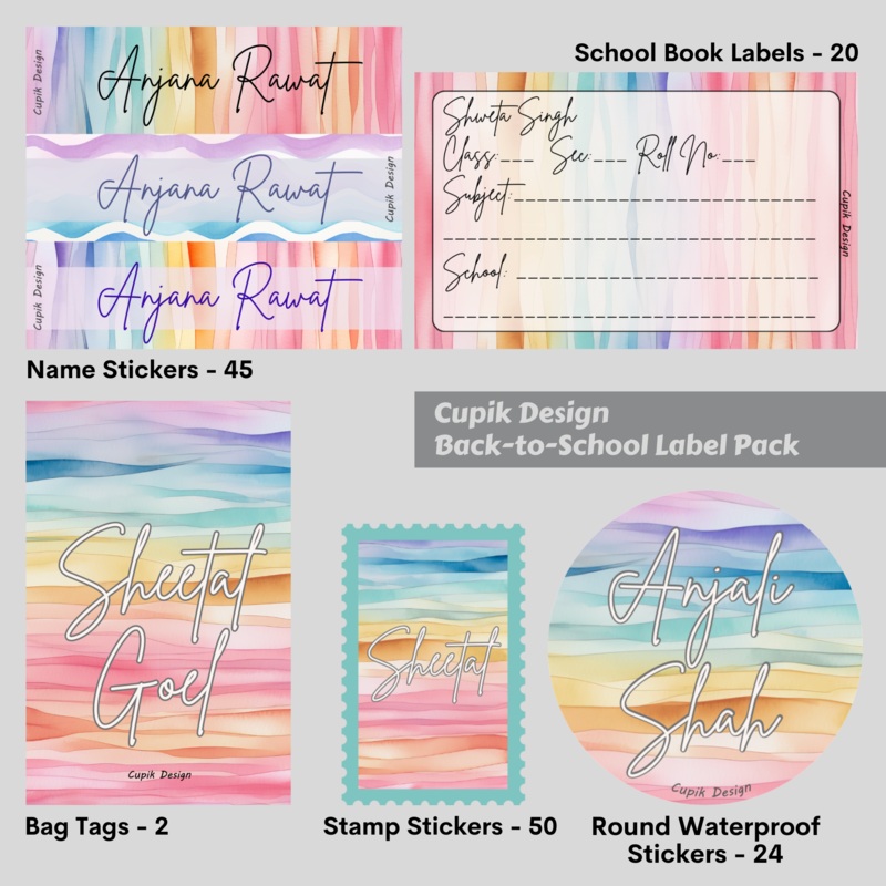 Colour Waves – Back to School Label Pack