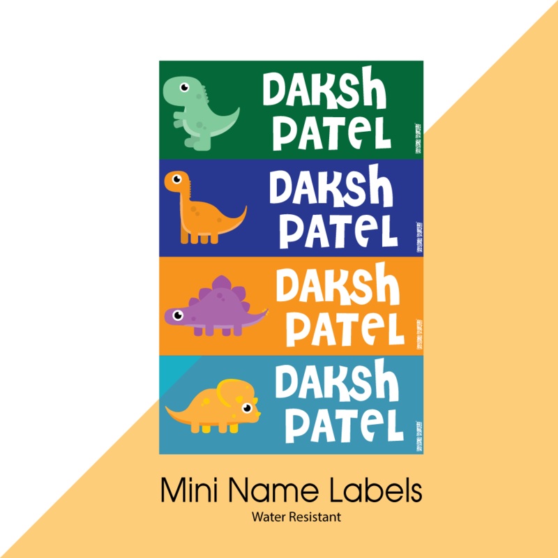 Mini Name Labels – Dino