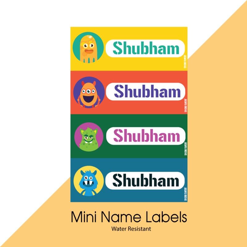 Mini Name Labels – Monsters