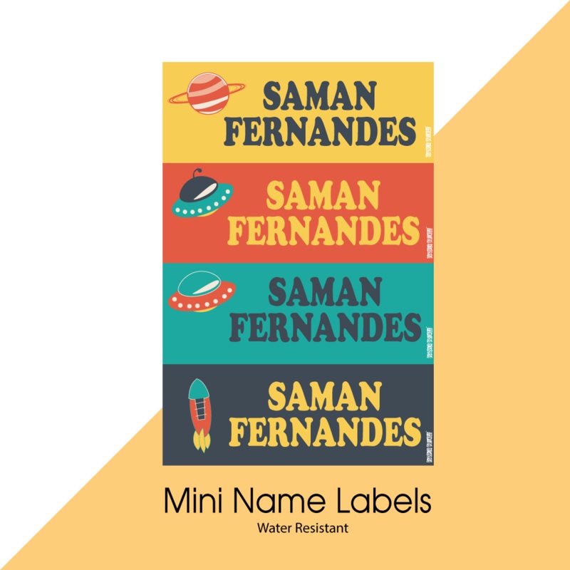 Mini Name Labels – Space