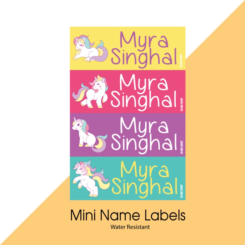 Mini Name Labels – Unicorn